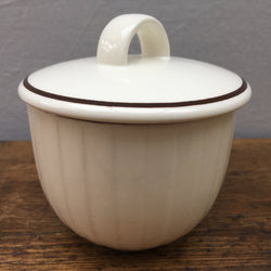 Poole Pottery Ridgeway Brown Lidded Sugar Bowl