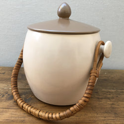Poole Pottery Twintone Sepia & Mushroom Biscuit Barrel