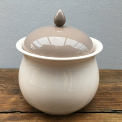 Poole Pottery Sepia and Mushroom Biscuit Barrel