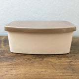 Poole Pottery Twintone Sepia & Mushroom Butter Dish