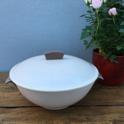Poole Pottery Sepia & Mushroom Streamline Covered Serving Dish