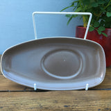 Poole Pottery Twintone Mushroom & Sepia Sauce Boat Stand