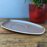 Poole Pottery Twintone Mushroom & Sepia Gravy Boat Stand