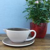 Poole Pottery Twintone Sepia & Mushroom Gravy Boat (Streamline)