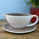 Poole Pottery Twintone Sepia & Mushroom Sauce Boat (Streamline)