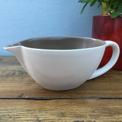 Poole Pottery Twintone Mushroom & Sepia Gravy Boat (Streamline)