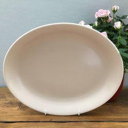 Poole Pottery Twintone Mushroom & Sepia Oval Platter, 12"