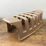 Poole Pottery Mushroom & Sepia Toast Rack