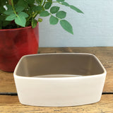Poole Pottery Twintone Sepia & Mushroom Butter Dish Block