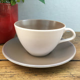 Poole Pottery Sepia & Mushroom Breakfast Cup & Saucer (Contour)