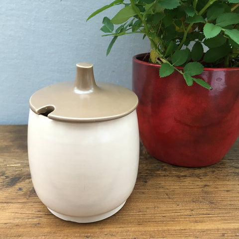 Poole Pottery Twintone Sepia & Mushroom Jam/Preserve Pot