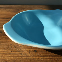 Poole Pottery Sky Blue & Dove Grey Eared Soup Bowl