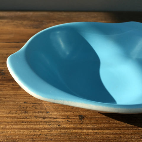 Poole Pottery Sky Blue & Dove Grey Eared Soup Bowl