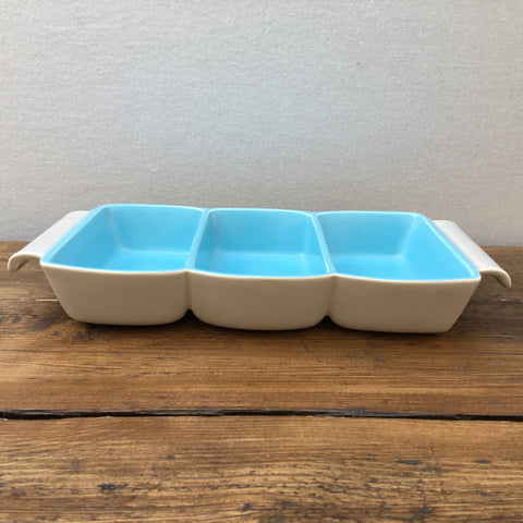 Poole Pottery Sky Blue & Dove Grey Hors D'oeuvre Dish