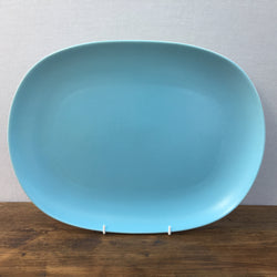 Poole Pottery Sky Blue & Dove Grey Oblong Platter, 14"