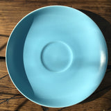 Poole Pottery Sky Blue & Dove Grey Soup Saucers