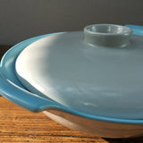 Poole Pottery Sky Blue & Dove Grey Lidded Vegetable Dish