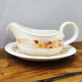 Poole Pottery Summer Glory Gravy Boat & Stand