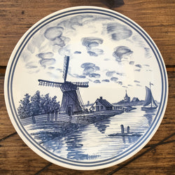 Poole Pottery Transfer Plate - Delft Blue - Windmill & Boat