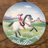 Poole Pottery Transfer Plate Fairytale Girl On Horse