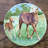 Poole Pottery Transfer Plate - Ponies - Spotted Mare & Foal