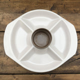 Poole Pottery Mushroom & Sepia Crudités & Dip Tray
