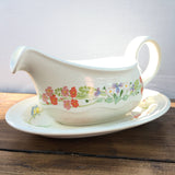 Poole Pottery Wild Garden Gravy Boat & Stand