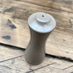 Poole Pottery Sepia & Mushroom Tall Salt Pot - Raised Top