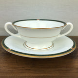 Royal Worcester Carina Green Soup Cup & Saucer
