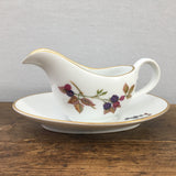 Royal Worcester Evesham Gold Sauce Jug & Stand