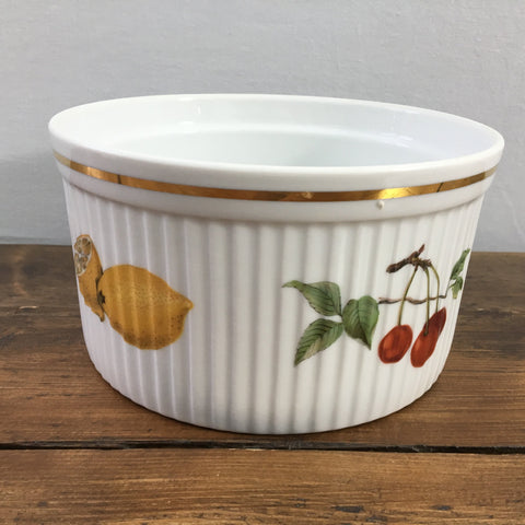 Royal Worcester "Evesham Gold" Soufflé Dish, 3 Pints, Lemon, Cherry & Plum