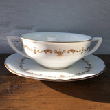 Royal Worcester Gold Chantilly Soup Cup & Saucer