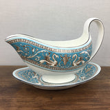 Wedgwood Florentine Turquoise Gravy Boat & Stand