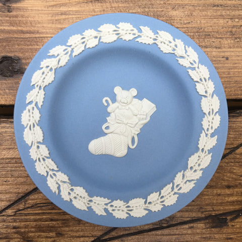 Wedgwood Jasperware Blue Dish - Christmas Stocking