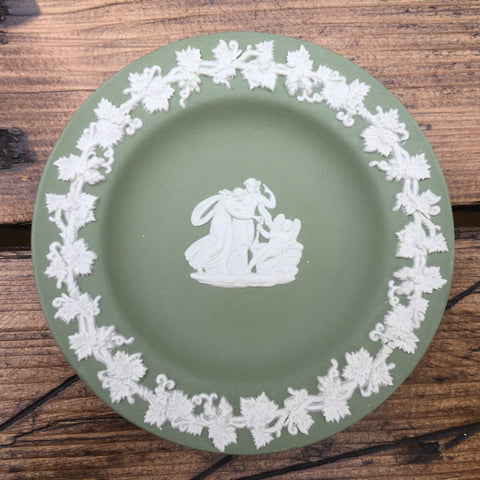 Wedgwood Jasperware Sage Green Dish - Angel & Greek Figures