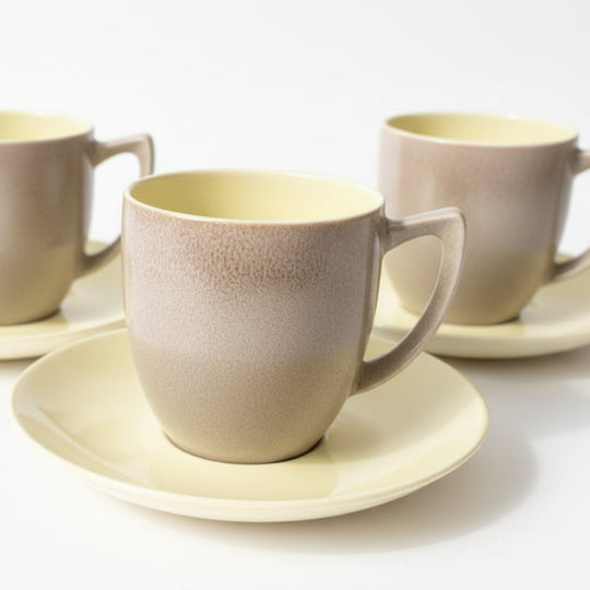 Branksome China "Two Tone - Chestnut Mushroom and Creamy Yellow"