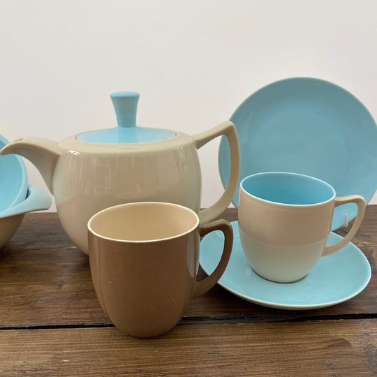 Branksome China &quot;Two Tone - Blue &amp; Mushroom&quot;