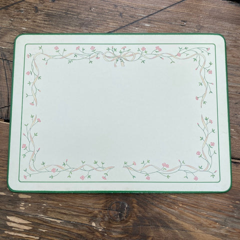 Johnson Bros Eternal Beau Large Oblong Placemat with Green Trim