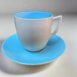 Branksome Blue & Mushroom Coffee Cup & Saucer