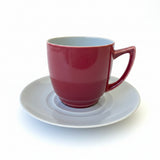 Branksome China Mulberry Red & Blue Grey Tea Cup & Saucer