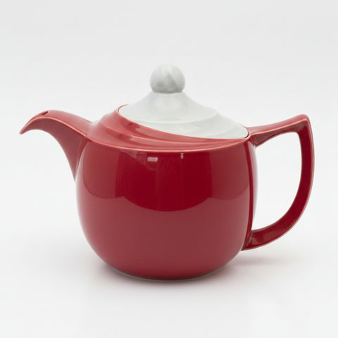 Branksome China Mulberry Red & Blue Grey Teapot