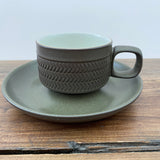 Denby Pottery Chevron Coffee Cup & Saucer (3 Chevrons)