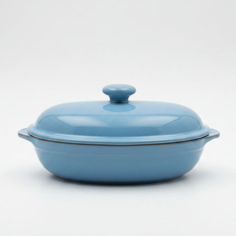 Denby Colonial Blue 3 Pint Oval Casserole Dish, Lidded