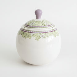 Denby Monsoon Daisy Green Lidded Sugar