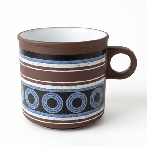 Hornsea Contrast Geometric Blue Variation Breakfast Cup