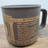 Hornsea "Mugs - Miscellaneous - Abraham Lincoln's Fiscal Policy" Mug/Breakfast Cup