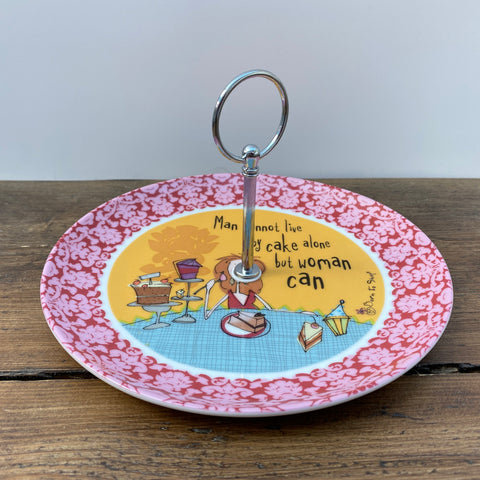 Johnson Bros Born To Shop Cake Stand - Man cannot live by cake alone