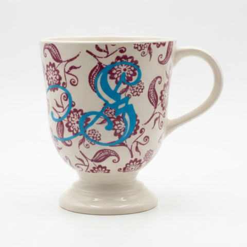 M & S Footed Mug - Purple Floral CS