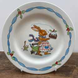 Marks & Spencer Children's Christmas Plate with Rabbit carrying Christmas Pudding