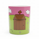 M & S Percy Pig Mug - Side - Shed with robin
